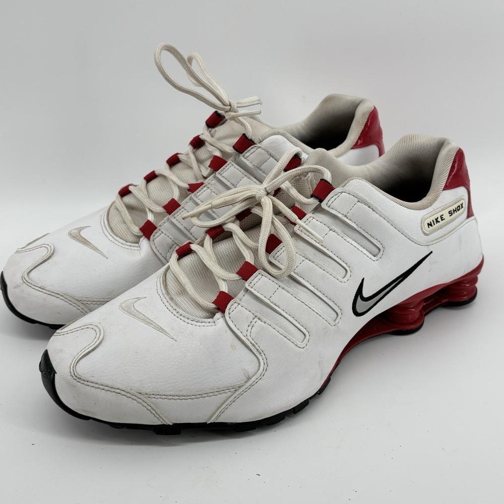 Nike Shox NZ Mens White Red Black Running Shoes 378341-110 Size 12 UK11 EU46